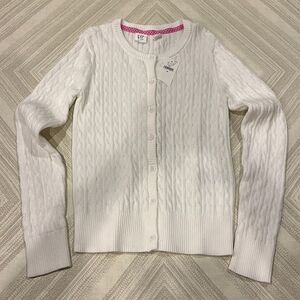 Gap Kids White Cable Knit Cardigan Sweater